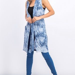 BCBGeneration navy tie die utility vest